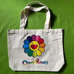Complexcon Takashi Murakami Ohana Hatake Rainbow Flower Canvas Tote Bag Cream